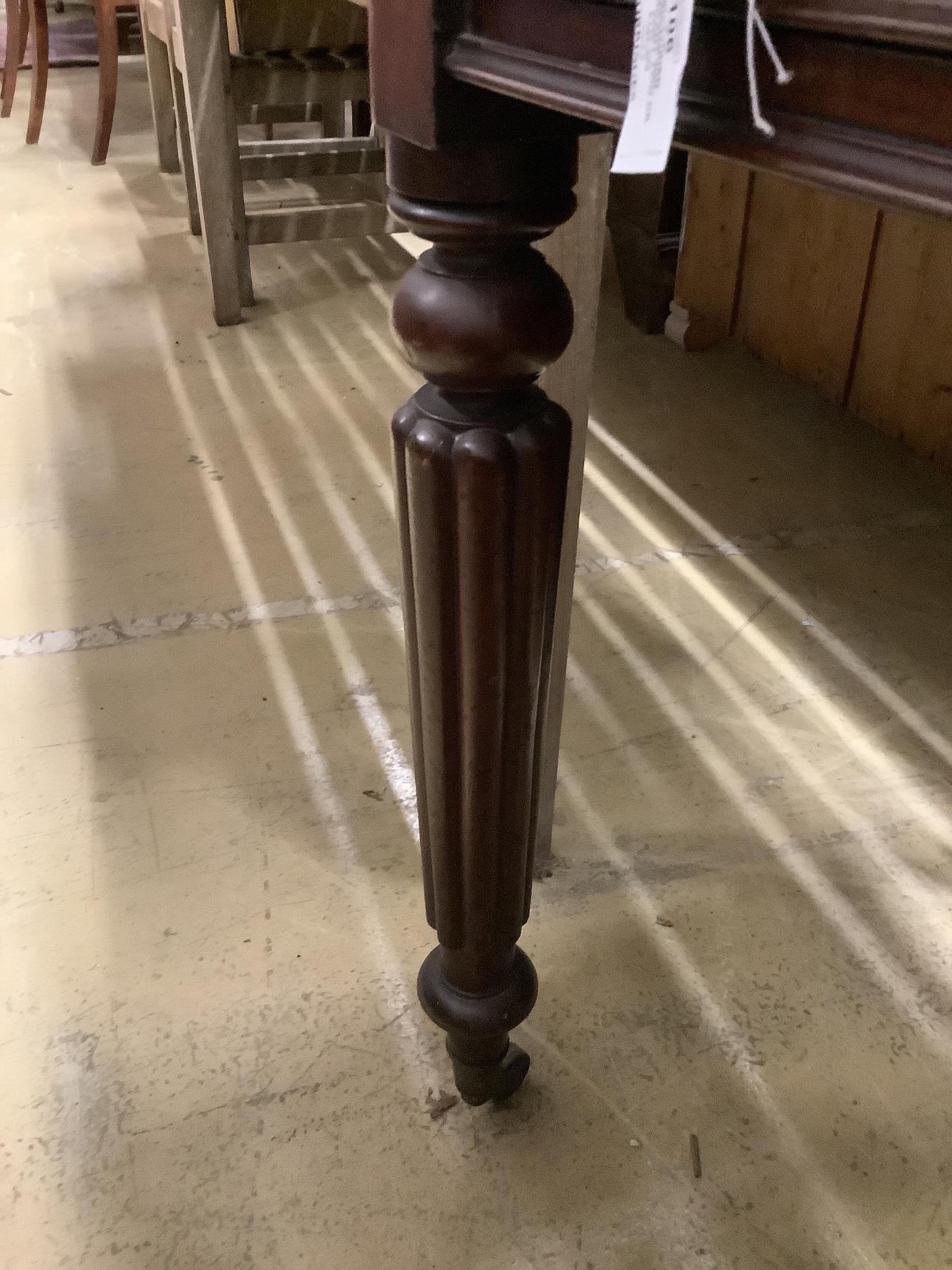 A Victorian mahogany two drawer side table, stamped Wilkinson 7514, width 99cm, depth 54cm, height 74cm